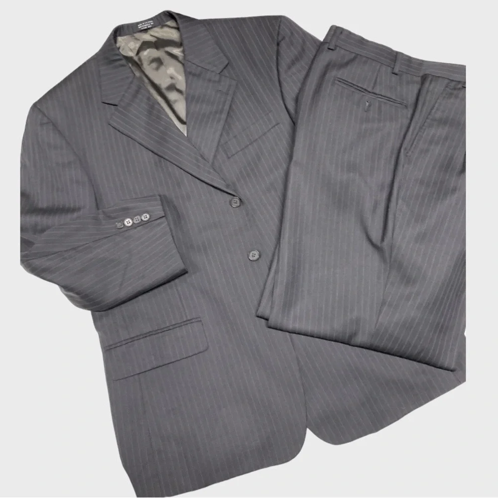 OSCAR DE LA RENTA PINSTRIPE SUIT AND PANTS - Picture 11 of 13